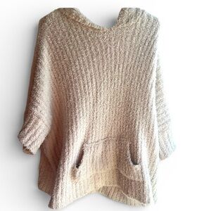 Hippie Rose Oversized Hoodie Sweater Hoodie| Size M/L| Cream